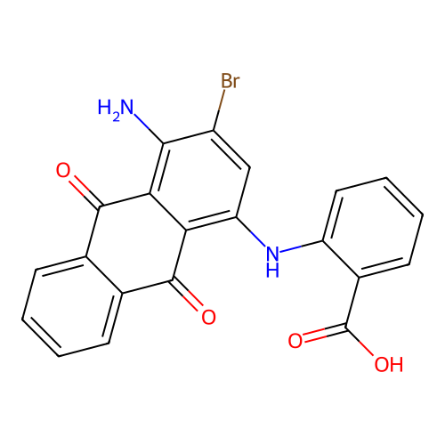 2-((4-Amino-3-bromo-9,10-dihydro-9,10-dioxo-1-anthryl)amino)benzoic acid structure