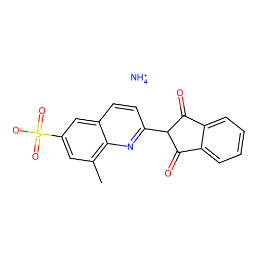 Ammonium 2-(2,3-dihydro-1,3-dioxo-1H-inden-2-yl)-8-methylquinoline-6-sulphonate structure