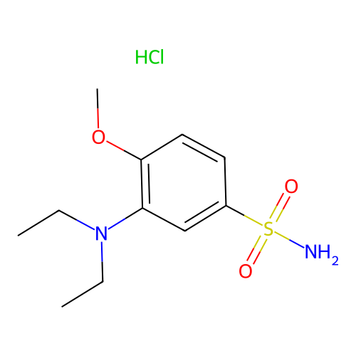 3-(Diethylamino)-4-methoxybenzenesulphonamide monohydrochloride structure