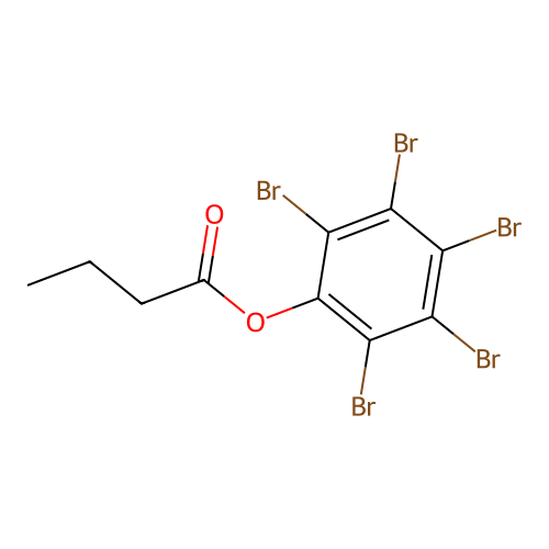 Pentabromophenyl butyrate structure