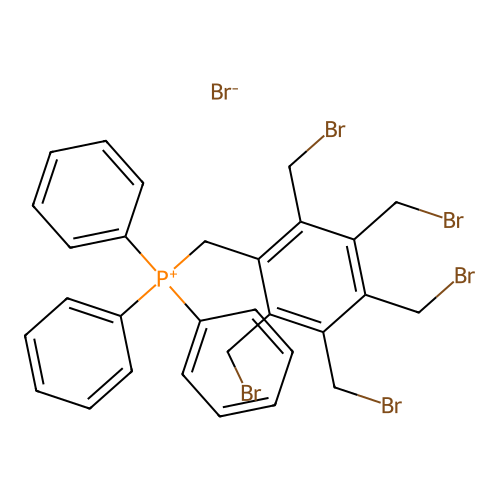 ((Pentakis(bromomethyl)phenyl)methyl)triphenylphosphonium bromide structure