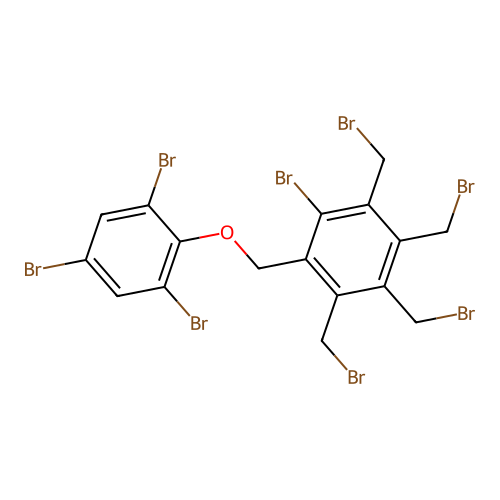 Bromotetrakis(bromomethyl)((2,4,6-tribromophenoxy)methyl)benzene structure