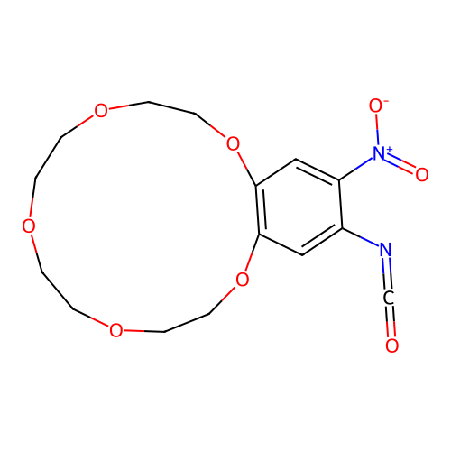 4'-Isocyanato-5'-nitrobenzo-15-crown-5 structure