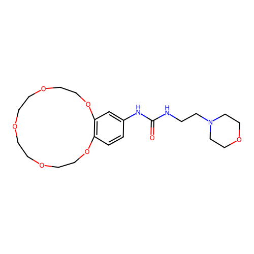 1-(2-morpholin-4-ylethyl)-3-(2,5,8,11,14-pentaoxabicyclo[13.4.0]nonadeca-1(15),16,18-trien-17-yl)urea structure