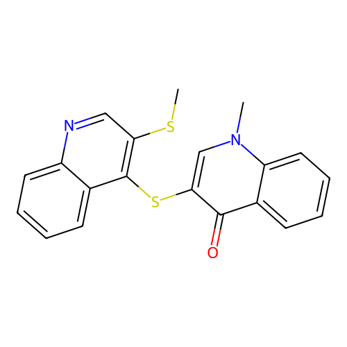 1-Methyl-3-((3-(methylthio)-4-quinolinyl)thio)-4(1H)-quinolinone structure