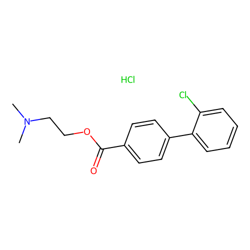 1,1'-Biphenyl-4-carboxylic acid, 2'-chloro-, 2-(dimethylamino)ethyl ester, hydrochloride structure