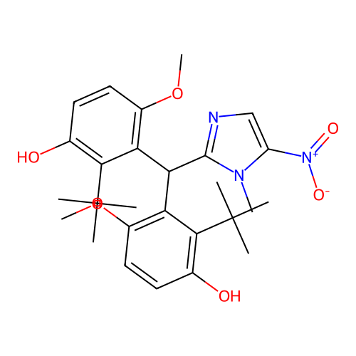 Phenol, 3,3'-((1-methyl-5-nitro-1H-imidazol-2-yl)methylene)bis(4-methoxy-2-(1,1-dimethylethyl)- structure