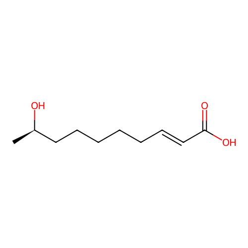 (2E,9R)-9-Hydroxy-2-decenoic acid structure