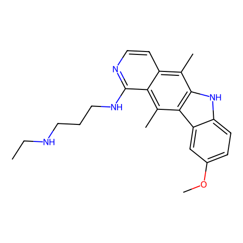 1,3-Propanediamine, N'-(5,11-dimethyl-9-methoxy-6H-pyrido(4,3-b)carbazol-1-yl)-N-ethyl- structure