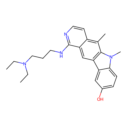 6H-Pyrido(4,3-b)carbazol-9-ol, 1-((3-(diethylamino)propyl)amino)-5,6-dimethyl- structure
