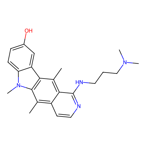 6H-Pyrido(4,3-b)carbazol-9-ol, 1-((3-(dimethylamino)propyl)amino)-5,6,11-trimethyl- structure