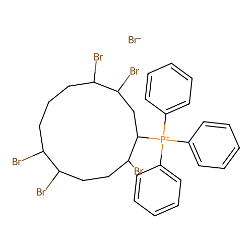 (2,5,6,10,11-Pentabromocyclododecyl)triphenylphosphonium bromide structure
