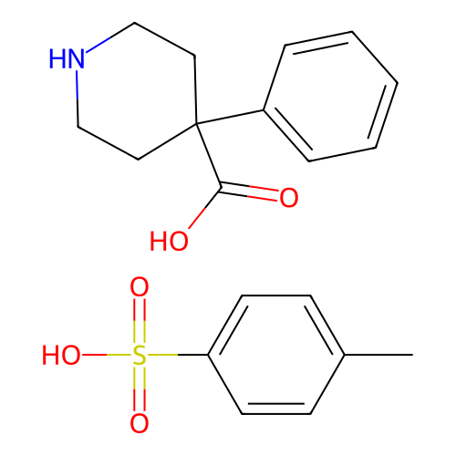 4-Piperidinecarboxylic acid, 4-phenyl-, 4-methylbenzenesulfonate (1:1) structure