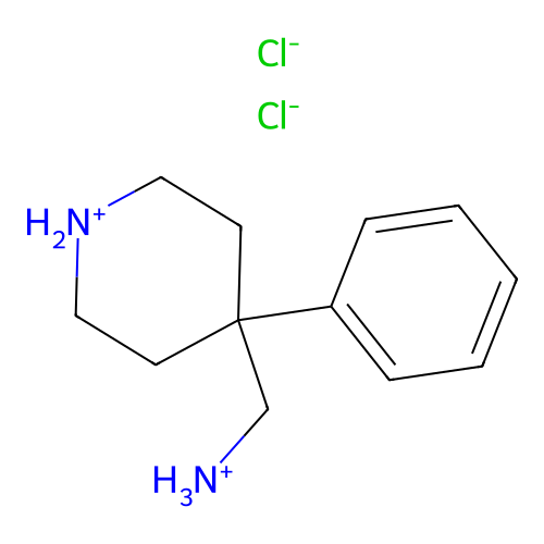 (4-Phenylpiperidin-1-ium-4-yl)methylazanium dichloride structure