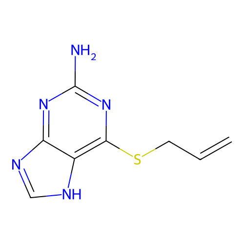 6-prop-2-enylsulfanyl-7H-purin-2-amine structure