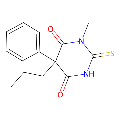 4,6(1H,5H)-Pyrimidinedione, dihydro-1-methyl-5-phenyl-5-propyl-2-thioxo- structure