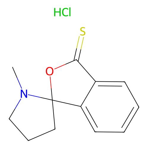Spiro(benzo(c)thiophene-1(3H),2'-pyrrolidin)-3-one, 1'-methyl-, hydrochloride structure