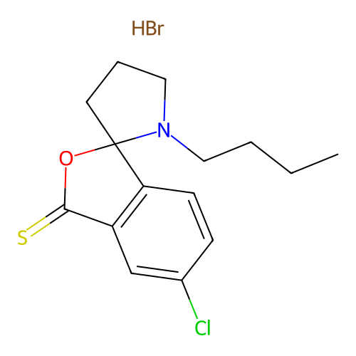 1'-Butyl-5-chlorospiro(benzo(c)thiophene-1(3H),2'-pyrrolidin)-3-one hydrobromide structure