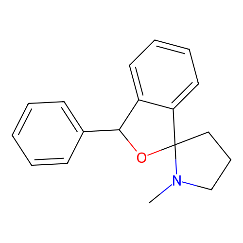 Spiro(isobenzofuran-1(3H),2'-pyrrolidine), 1'-methyl-3-phenyl- structure
