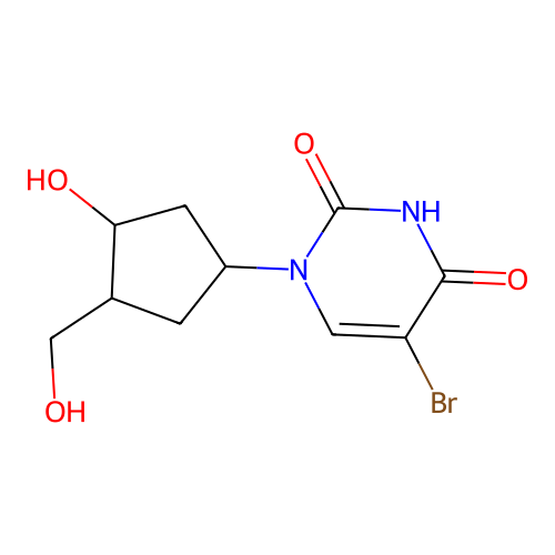 5-Bromo-1-[3-hydroxy-4-(hydroxymethyl)cyclopentyl]pyrimidine-2,4-dione structure