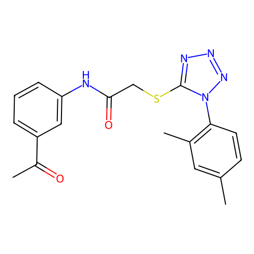 N-(3-acetylphenyl)-2-[1-(2,4-dimethylphenyl)tetrazol-5-yl]sulfanylacetamide structure