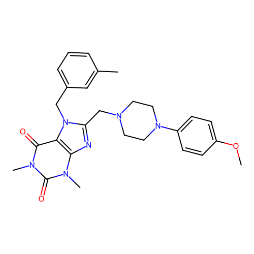 8-{[4-(4-methoxyphenyl)piperazin-1-yl]methyl}-1,3-dimethyl-7-(3-methylbenzyl)-3,7-dihydro-1H-purine-2,6-dione structure