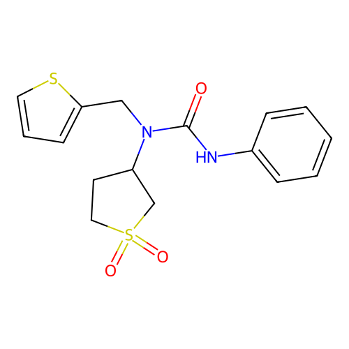 1-(1,1-Dioxidotetrahydrothiophen-3-yl)-3-phenyl-1-(thiophen-2-ylmethyl)urea structure