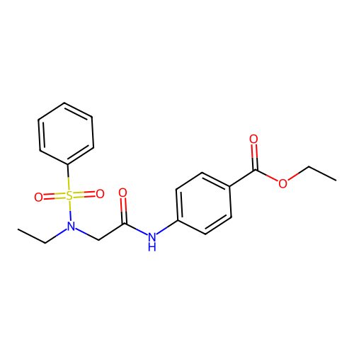 ethyl 4-{[N-ethyl-N-(phenylsulfonyl)glycyl]amino}benzoate structure