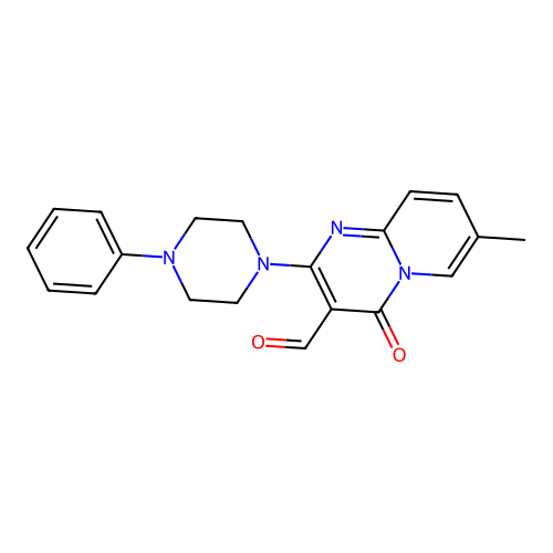7-methyl-4-oxo-2-(4-phenylpiperazin-1-yl)-4H-pyrido[1,2-a]pyrimidine-3-carbaldehyde structure
