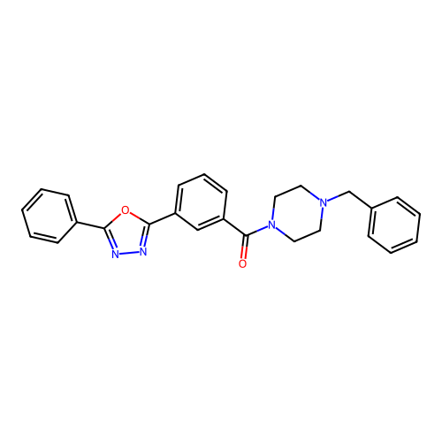 (4-Benzylpiperazin-1-yl)-[3-(5-phenyl-1,3,4-oxadiazol-2-yl)phenyl]methanone structure