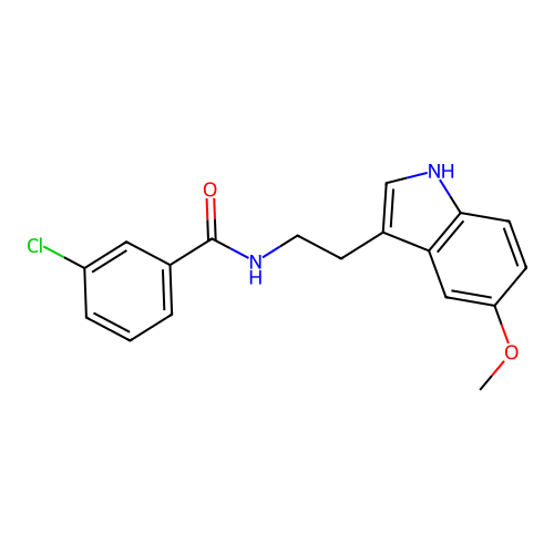 3-chloro-N-[2-(5-methoxy-1H-indol-3-yl)ethyl]benzamide structure