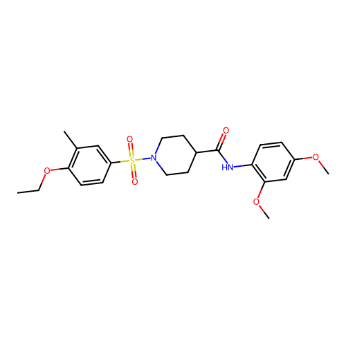 N-(2,4-dimethoxyphenyl)-1-(4-ethoxy-3-methylphenyl)sulfonylpiperidine-4-carboxamide structure