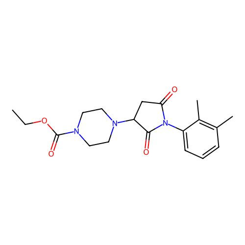 ethyl 4-[1-(2,3-dimethylphenyl)-2,5-dioxopyrrolidin-3-yl]piperazine-1-carboxylate structure