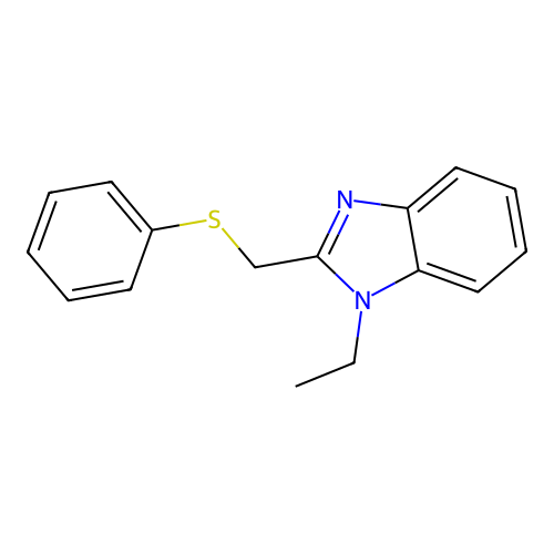 1-ethyl-2-[(phenylsulfanyl)methyl]-1H-1,3-benzodiazole structure