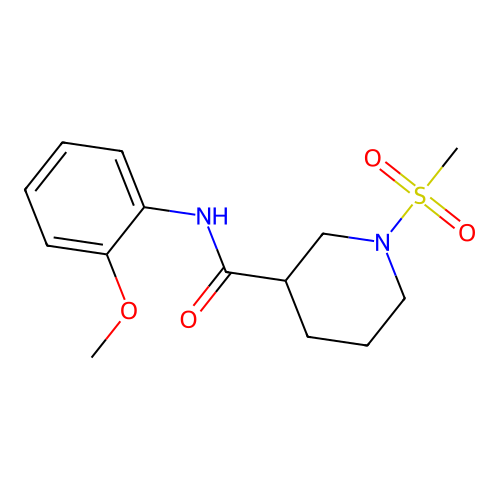 N-(2-methoxyphenyl)-1-(methylsulfonyl)piperidine-3-carboxamide structure