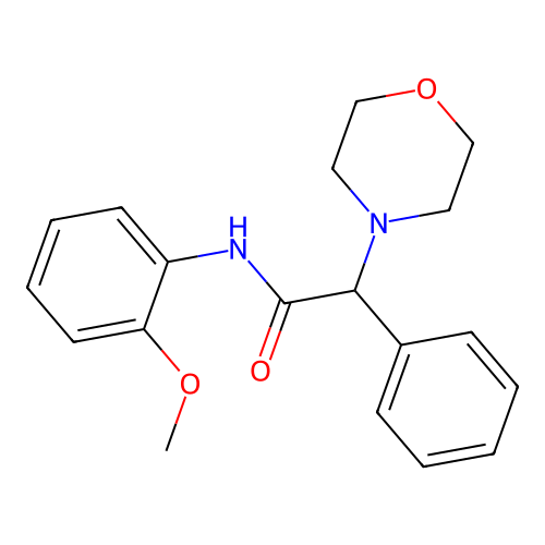 N-(2-methoxyphenyl)-2-morpholin-4-yl-2-phenylacetamide structure
