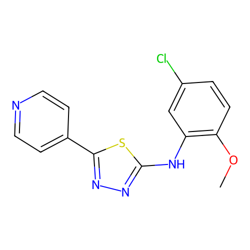N-(5-chloro-2-methoxyphenyl)-5-pyridin-4-yl-1,3,4-thiadiazol-2-amine structure