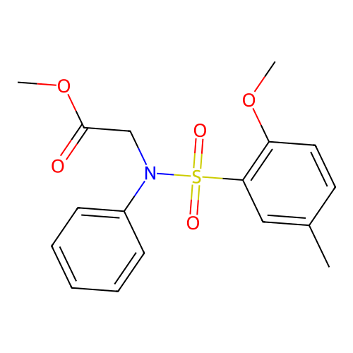 methyl 2-(N-(2-methoxy-5-methylphenyl)sulfonylanilino)acetate structure