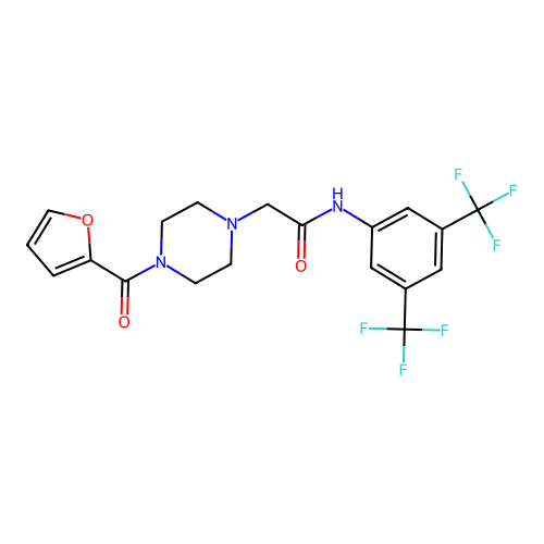 N-[3,5-Bis(trifluoromethyl)phenyl]-4-(2-furanylcarbonyl)-1-piperazineacetamide structure