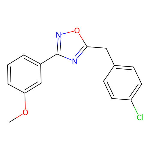 5-[(4-Chlorophenyl)methyl]-3-(3-methoxyphenyl)-1,2,4-oxadiazole structure
