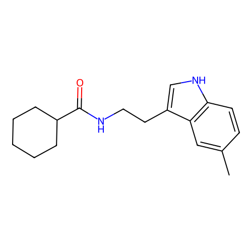N-[2-(5-methyl-1H-indol-3-yl)ethyl]cyclohexanecarboxamide structure