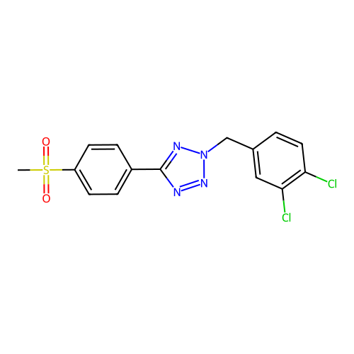 2-[(3,4-Dichlorophenyl)methyl]-5-(4-methylsulfonylphenyl)tetrazole structure