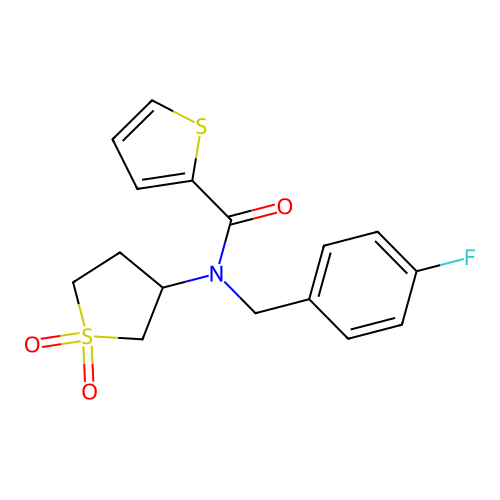N-(1,1-dioxidotetrahydrothiophen-3-yl)-N-(4-fluorobenzyl)thiophene-2-carboxamide structure