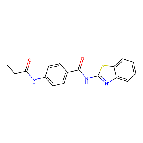 N-(1,3-benzothiazol-2-yl)-4-(propanoylamino)benzamide structure