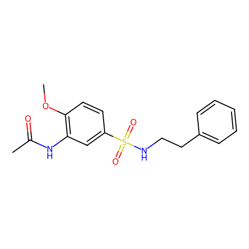 N-{2-methoxy-5-[(2-phenylethyl)sulfamoyl]phenyl}acetamide structure