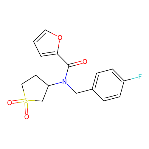 N-(1,1-dioxidotetrahydrothiophen-3-yl)-N-(4-fluorobenzyl)furan-2-carboxamide structure