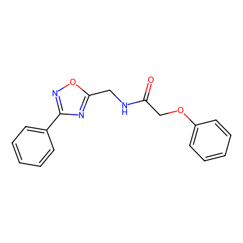 2-phenoxy-N-[(3-phenyl-1,2,4-oxadiazol-5-yl)methyl]acetamide structure
