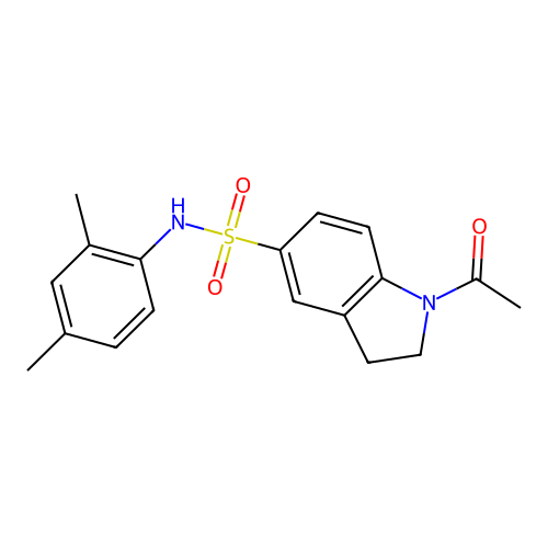 1-acetyl-N-(2,4-dimethylphenyl)-2,3-dihydroindole-5-sulfonamide structure