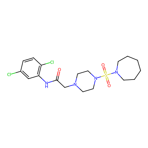 2-(4-(azepan-1-ylsulfonyl)piperazin-1-yl)-N-(2,5-dichlorophenyl)acetamide structure