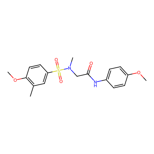 2-[(4-methoxy-3-methylphenyl)sulfonyl-methylamino]-N-(4-methoxyphenyl)acetamide structure
